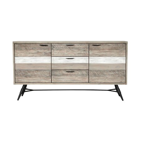 Armen Living Bridges Sideboard Buffet Cabinet in Two Tone Acacia Wood LCBRBUGR